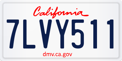 CA license plate 7LVY511