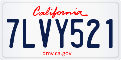 CA license plate 7LVY521