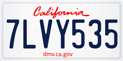 CA license plate 7LVY535