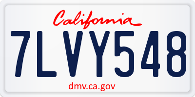 CA license plate 7LVY548