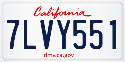 CA license plate 7LVY551