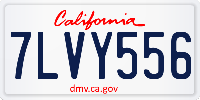 CA license plate 7LVY556