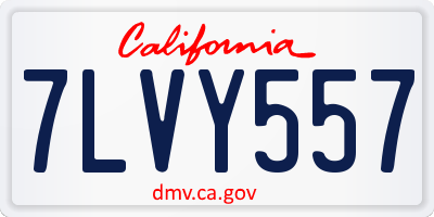 CA license plate 7LVY557