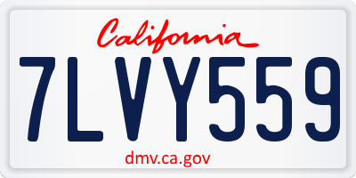 CA license plate 7LVY559