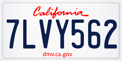 CA license plate 7LVY562