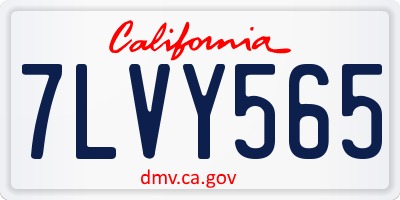 CA license plate 7LVY565