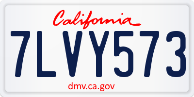 CA license plate 7LVY573