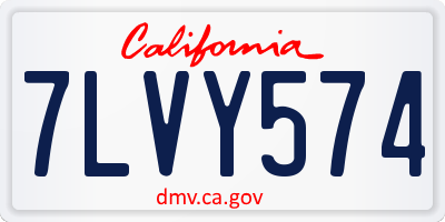CA license plate 7LVY574