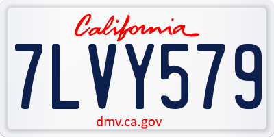 CA license plate 7LVY579