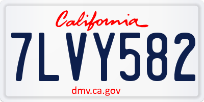 CA license plate 7LVY582