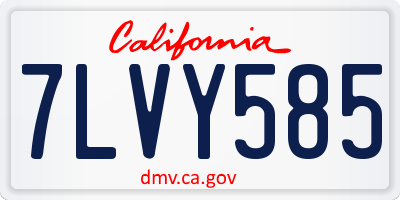 CA license plate 7LVY585
