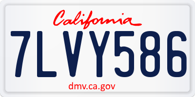 CA license plate 7LVY586