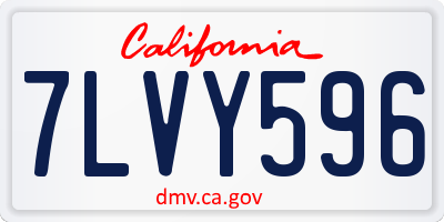CA license plate 7LVY596