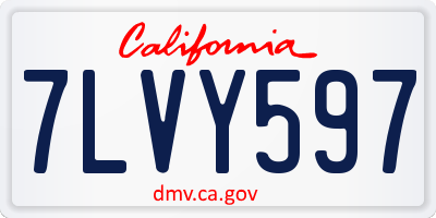 CA license plate 7LVY597