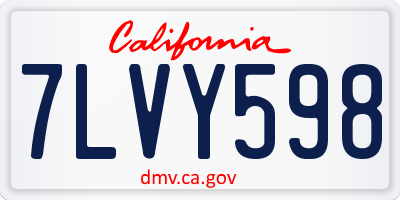 CA license plate 7LVY598