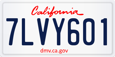 CA license plate 7LVY601