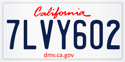 CA license plate 7LVY602