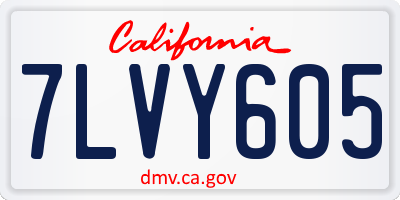 CA license plate 7LVY605