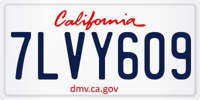 CA license plate 7LVY609