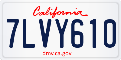 CA license plate 7LVY610