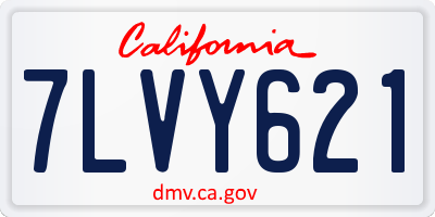 CA license plate 7LVY621