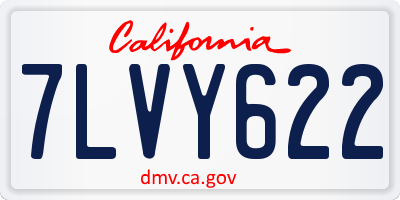 CA license plate 7LVY622