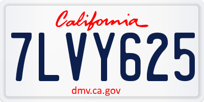 CA license plate 7LVY625