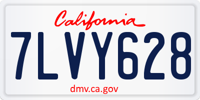CA license plate 7LVY628