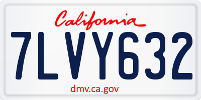 CA license plate 7LVY632