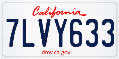 CA license plate 7LVY633