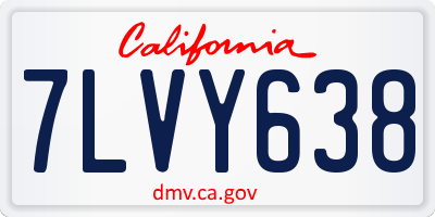 CA license plate 7LVY638