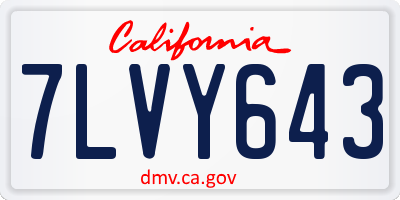 CA license plate 7LVY643