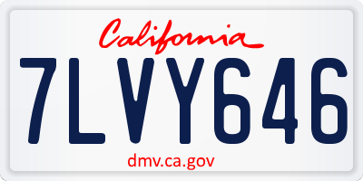 CA license plate 7LVY646