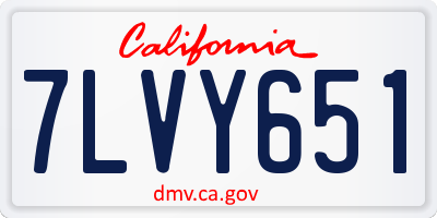 CA license plate 7LVY651