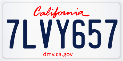 CA license plate 7LVY657