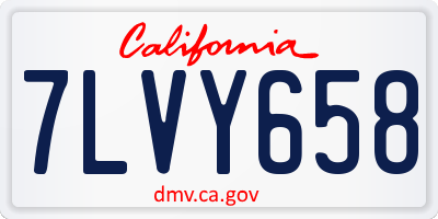 CA license plate 7LVY658