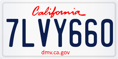 CA license plate 7LVY660