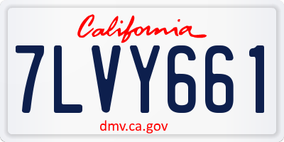 CA license plate 7LVY661