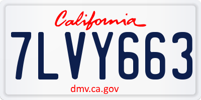CA license plate 7LVY663