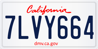 CA license plate 7LVY664
