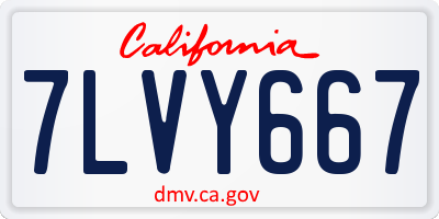 CA license plate 7LVY667