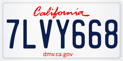 CA license plate 7LVY668