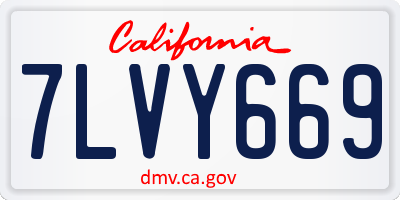 CA license plate 7LVY669