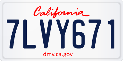 CA license plate 7LVY671