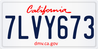 CA license plate 7LVY673