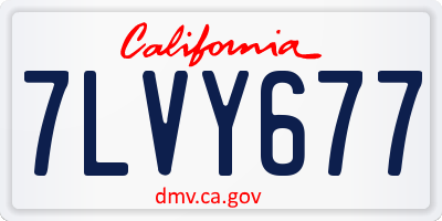 CA license plate 7LVY677