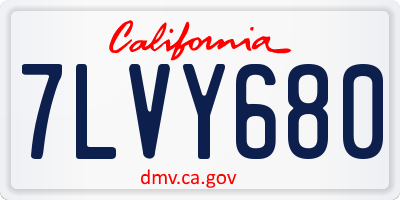 CA license plate 7LVY680
