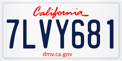CA license plate 7LVY681