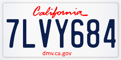 CA license plate 7LVY684