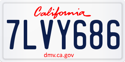 CA license plate 7LVY686